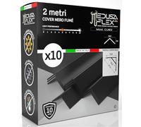 Eurocali Cover Angolare Profilo alluminio per Strisce LED MEDUSAFLEX mod. Cubo 2 Metri - Nera - Made in Italy - Policarbonato stabilizzato UV certificata UL94HB - Pacco da 10