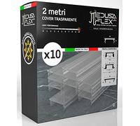 Eurocali Cover per Profili in alluminio per Strisce LED MEDUSAFLEX mod. Andromeda 2 Metri - Trasparente - Made in Italy in Policarbonato stabilizzato UV e certificata UL94HB - Pacco da 10 (20m)