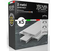Eurocali Cover per Profilo alluminio per Strisce LED MEDUSAFLEX mod.Andromeda 2 Metri Milky Made in Italy in Policarbonato stabilizzato UV e certificata UL94HB - Pacco da 5 (10m)