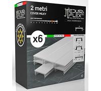 Eurocali Cover per Profilo alluminio per Strisce LED MEDUSAFLEX mod. Andromeda 2 Metri - Milky - Made in Italy in Policarbonato stabilizzato UV e certificata UL94HB - Pacco da 6 (12m)