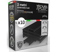 Eurocali Cover per Profilo alluminio per Strisce LED MEDUSAFLEX mod.Andromeda 2 Metri - Nera Made in Italy in Policarbonato stabilizzato UV e certificata UL94HB - Garanzia 10 anni - Pacco da 10 (20m)