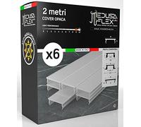 Eurocali Cover per Profilo alluminio per Strisce LED MEDUSAFLEX mod. Andromeda 2 Metri - Opaca - Made in Italy in Policarbonato stabilizzato UV e certificata UL94HB - Pacco da 6 (12m)