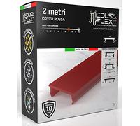Eurocali Cover per Profilo alluminio per Strisce LED MEDUSAFLEX mod. Andromeda 2 Metri - Rossa - Made in Italy - Policarbonato stabilizzato UV e certificata UL94HB - Garanzia 10 anni