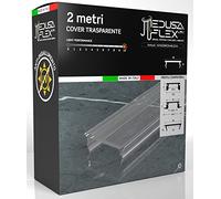 Eurocali Cover per Profilo alluminio per Strisce LED MEDUSAFLEX mod. Andromeda 2 Metri - Trasparente - Made in Italy - Policarbonato stabilizzato UV e certificata UL94HB