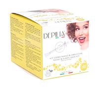 Eurocali Depilia Kit Cera Depilatoria per Naso e Orecchie con Applicatori Stick Miele 3.1 - Confezione con Barattolo da 50g e 10 Stick