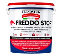 Eurocali Freddo Stop Tecnostuk lt.2,5 Rivestimento Termico Traspirante per Interni ed Esterni Made in Italy - Termoisolante per Muri Molto Freddi Freddostop