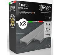 Eurocali Schermo per Profilo alluminio per Strisce LED MEDUSAFLEX mod. Andromeda 2 Metri - Opaca - Made in Italy - Policarbonato stabilizzato UV - certificato UL94HB - Pacco da 2 (4m)