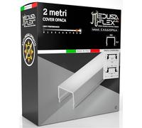 Eurocali Schermo per Profilo alluminio per Strisce LED MEDUSAFLEX mod. Cassiopea 2 Metri - Opaca - Made in Italy in Policarbonato stabilizzato UV e certificata UL94HB