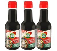 Eurocali Suzi Wan Salsa di Soia Condimento Salato Senza Aromi Coloranti e Conservanti Ideale per Varie Pietanze e Piatti Orientali - 3 Bottiglie da 143ml