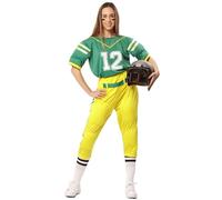 EUROCARNAVALES Costume da Giocatrice di Rugby Verde per Donna