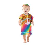 EUROCARNAVALES Costume da piccola hippie per bebè - Multicolore - 6-12 mesi (67-69 cm)