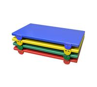 Euroceppi - Set 4 Taglieri Polietilene 40x30x2 cm Multicolore Antiscivolo
