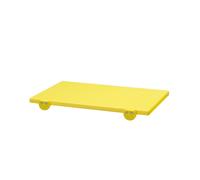 Euroceppi - Tagliere Polietilene 50x40x2 cm Giallo 2 Fermi Antiscivolo