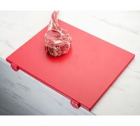 Euroceppi, Tagliere professionale in Polietilene CM.40X30X2 Rosso, Con 2 Fermi applicati
