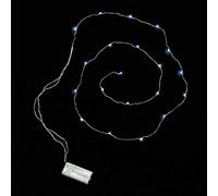 EUROCINSA Striscia Rame Argento con 20 luci LED Bianche (Senza batterie) 190 cm. 1 Pezzo, Taglia Unica.