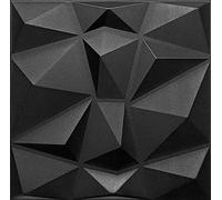 Eurodeco Pannelli decorativi da parete 3D, pannelli da soffitto, pannelli decorativi da parete, in polistirolo, articolo 3D/12 m²-48 pezzi, colore nero, spessore 3 mm