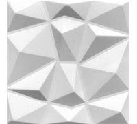 Eurodeco Pannelli decorativi da parete 3D, pannelli da soffitto, pannelli decorativi da parete, in polistirolo, articolo 3D/12 m²-48 pezzi, colore bianco, spessore 3 mm