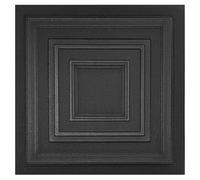 Eurodeco Pannelli Decorativi per Parete e Soffitto, Rivestimento in Polistirolo Espanso 3D, 25 m², 100 Pezzi, 50 x 50 cm, Nero