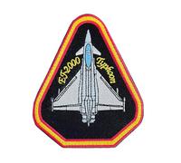 Eurofighter Typhoon EF-2000, toppa militare pilota triangolare, 10 cm, colore: nero e bianco