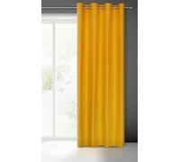Eurofirany Ada Structure - Tenda a tunnel, con occhielli, 1 pezzo, per soggiorno, camera da letto, 140 x 250 cm, colore: Giallo senape