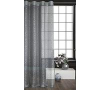 Eurofirany Amanda Tenda a Rete con Occhielli - 1 Pezzo. Tenda Semitrasparente, Tendaggi, Decorazioni per Interni di Soggiorno, Camera da Letto e Cucina, 140x250 cm, Argento