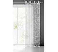 Eurofirany Amanda Rete con Occhielli-1 Pezzo. Tenda Semitrasparente, Tendaggi, Decorazioni per Interni di Soggiorno, Camera da Letto e Cucina, Tela, Bianco, 140x250 cm