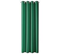 Eurofirany Blackout - Tende morbide oscuranti con 8 occhielli, moderne, semplici, per camera da letto, cameretta dei bambini, soggiorno, verde scuro, 135 x 250 cm