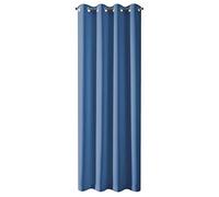 Eurofirany Blackout - Tende morbide oscuranti con 8 occhielli, moderne, semplici, per camera da letto, cameretta dei bambini, soggiorno, blu navy, 135 x 250 cm
