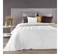 Eurofirany Copriletto double-face in velluto e microfibra trapuntato, per letto e divano Sofia bianco 230x260 cm
