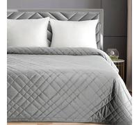 Eurofirany Copriletto Trapuntato RIA6 in Velluto Matrimoniale Argento 170x210 cm
