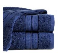 Eurofirany Daniel Set di 3 Asciugamani in Cotone con Bordo Morbido, Motivo Spesso, Set da 3 Pezzi, Blu Mare, 70 x 140 cm