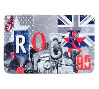 Eurofirany DY/Rock Tappetino da Bagno, Stampata, plastica, Grigio, 90 x 60 x 3 cm