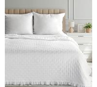 Eurofirany Elegante copriletto con volant LIBI 3 bianco 220 x 240 cm
