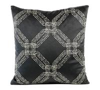 Eurofirany Elegante federa in velluto con stampa, 45 x 45 cm, rivestimento in velluto, morbido cuscino per divano, motivo esagonale, grigio grafite