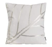 Eurofirany Elegante federa per cuscino in velluto, con stampa, 45 x 45 cm, in velluto, morbido cuscino per divano, motivo geometrico 4, bianco