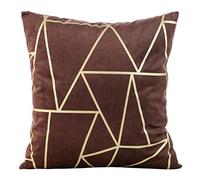 Eurofirany Elegante federa per cuscino in velluto, con stampa, 45 x 45 cm, in velluto, morbido cuscino per divano, motivo triangolare, colore rosso bordeaux