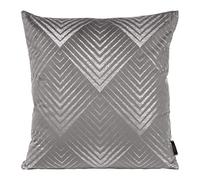 Eurofirany Elegante federa per cuscino in velluto con stampa, 45 x 45 cm, morbida federa per cuscino da divano, motivo geometrico 2, grigio