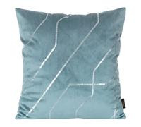 Eurofirany Elegante federa per cuscino in velluto, con stampa, 45 x 45 cm, rivestimento in velluto, morbido cuscino per divano, motivo geometrico 3, blu