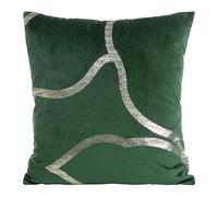 Eurofirany Elegante federa per cuscino in velluto, con stampa, 45 x 45 cm, rivestimento in velluto, morbido cuscino per divano, motivo geometrico 5, verde scuro