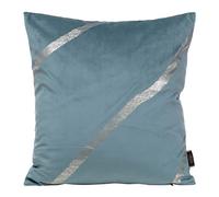 Eurofirany Elegante federa per cuscino in velluto, con stampa, 45 x 45 cm, rivestimento in velluto, morbido cuscino per divano, cintura inclinata, blu