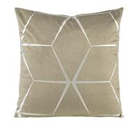 Eurofirany Elegante federa per cuscino in velluto, con stampa, 45 x 45 cm, rivestimento in velluto, morbido cuscino per divano, motivo a rombi, beige scuro