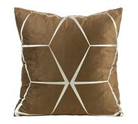 Eurofirany Elegante federa per cuscino in velluto, con stampa, 45 x 45 cm, rivestimento in velluto, morbido cuscino per divano, motivo a rombi, colore marrone