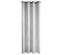 Eurofirany Elicia - Tenda liscia con glitter scintillanti, trasparente, con 8 occhielli, elegante, di alta qualità, glamour per camera da letto, soggiorno, in poliestere, argento, 140 x 250 cm