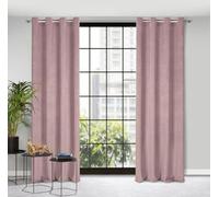 Eurofirany ELIZA Tenda Strutturale in Velluto con Occhielli - 1 Pz. Tenda Termica Isolante in Velluto, Opaca, Oscurante, Per cameretta, Soggiorno, 140x250 cm, Rosa Cipria