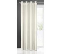 Eurofirany Rita Tenda Liscia Semplice Monocolore - 8 Occhielli Moderni, Camera da Letto, Soggiorno, Salone, cameretta dei Bambini, 1 Pezzo, Poliestere, Naturale, 140x250 cm