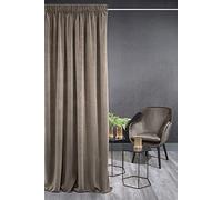 Eurofirany KRISTI Tenda in Velluto Con Fettuccia Arricciatenda - Termica, Oscurante per Camera da Letto, Soggiorno e Sala da Pranzo, Densità 330g/m², 140x270 cm, Marrone Scuro