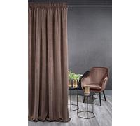 Eurofirany KRISTI Tenda in velluto con Fettuccia Arricciatenda - 1 pz. Tenda Termica, Tenda Oscurante per Camera da Letto, Soggiorno e Sala da Pranzo, Densità 330g/m², 140x270 cm, Caffè