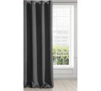 Eurofirany LOGAN Tenda Oscurante Extra Lunga - 1 Unità, Occhielli, Blocco della Luce, Oscuramento della Stanza, Camera da Letto, Soggiorno, 135x250 cm, Nero