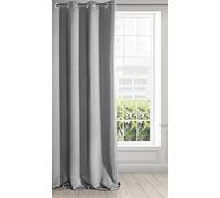 Eurofirany LOGAN Tenda Oscurante Extra Lunga - 1 Unità, Occhielli, Blocco della Luce, Oscuramento della Stanza, Camera da Letto, Soggiorno, 135x250 cm, Argento