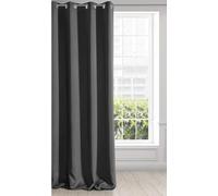 Eurofirany LOGAN Tenda Oscurante Extra Lunga - 1 Unità, Occhielli, Blocco della Luce, Oscuramento della Stanza, Camera da Letto, Soggiorno, 140x270 cm, Nero